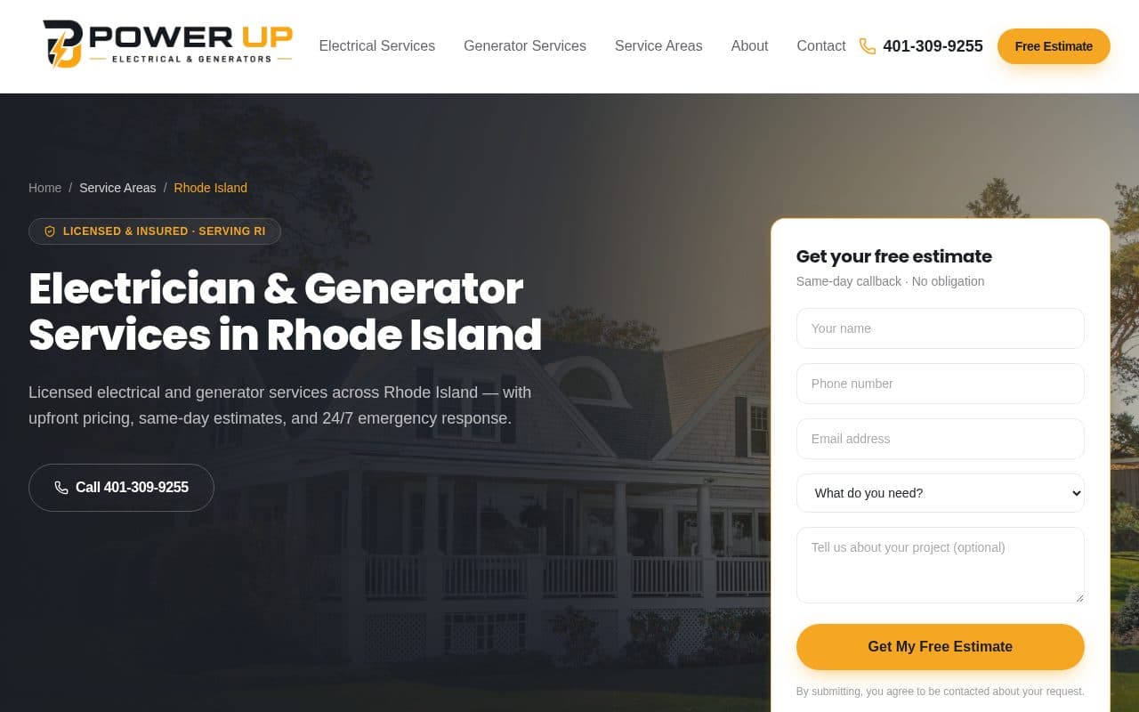 Service-area page for local search